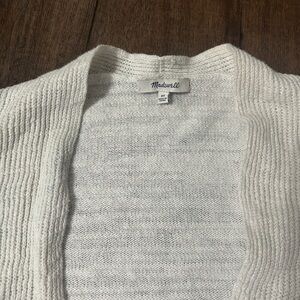 Madewell White Ribbed Knit Open Front Cardigan - Pockets, Soft, XS